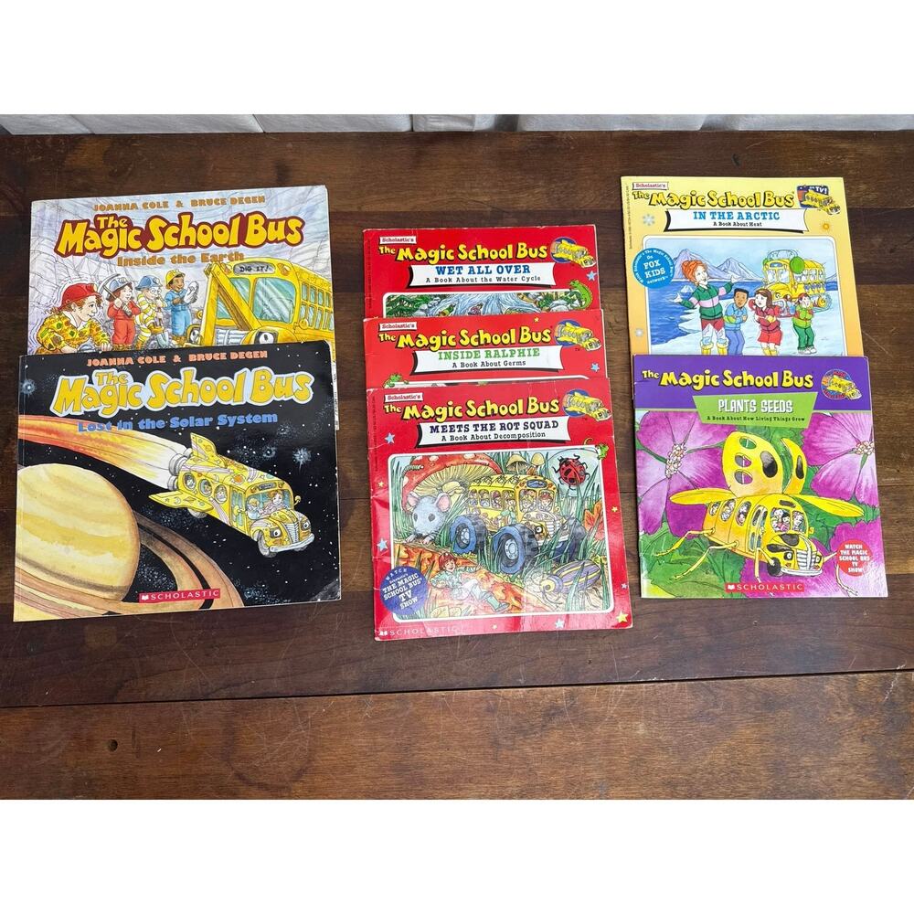 The Magic School Bus 80's / 90's Children's Educational Soft Cover Book Bundle
